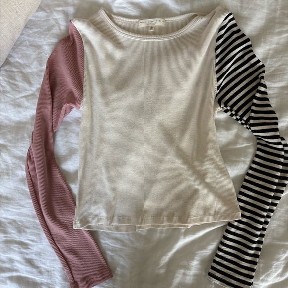 Truly Madly Deeply Pink and Black Striped Stretchy Causal Long Sleeve Tee - Picture 2 of 6